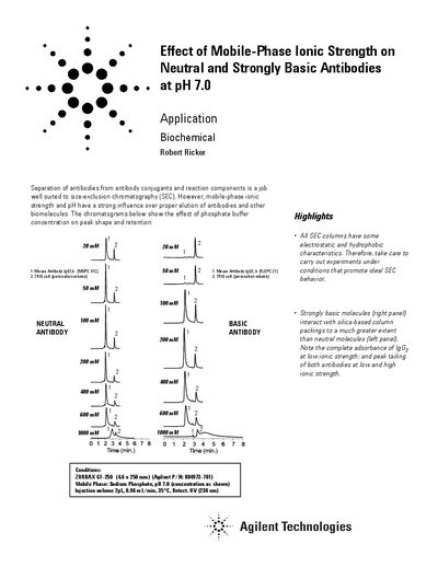 Agilent Effect of Mobile-Phase Ionic Strength on Neutral Strongly Basic Antibodies Application Note - cover page
