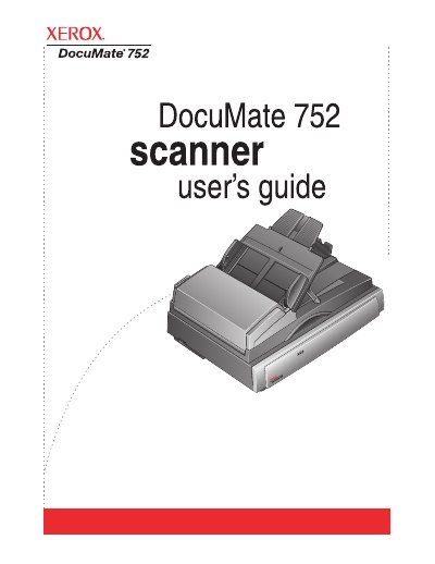 Xerox DocuMate 752 Scanner User's Guide - cover page