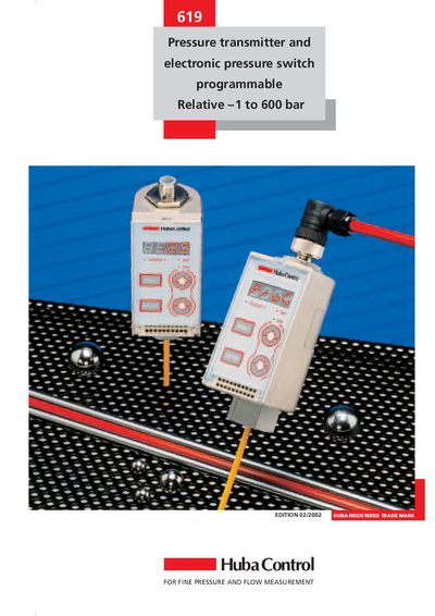 Huba Control Relative 1 to 600 bar Manual - cover page