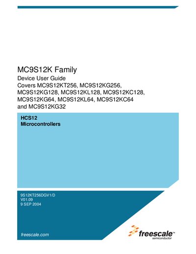 Freescale MC9S12K Family Device User Guide - cover page