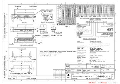 FCI C-DSUB-0071 D-SUB Crimp Connector Datasheet - cover page