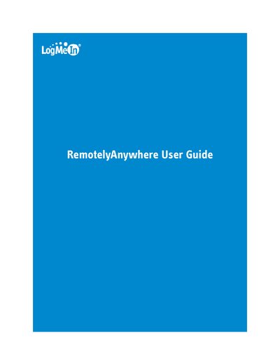 LogMeIn RemotelyAnywhere User Manual - cover page