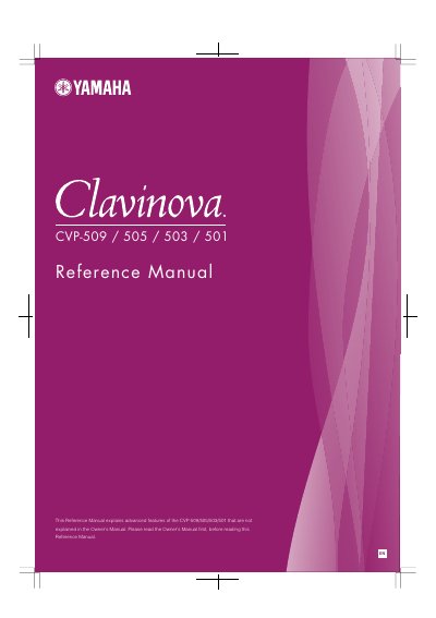 Yamaha Clavinova CVP-509/505/503/501 Reference Manual