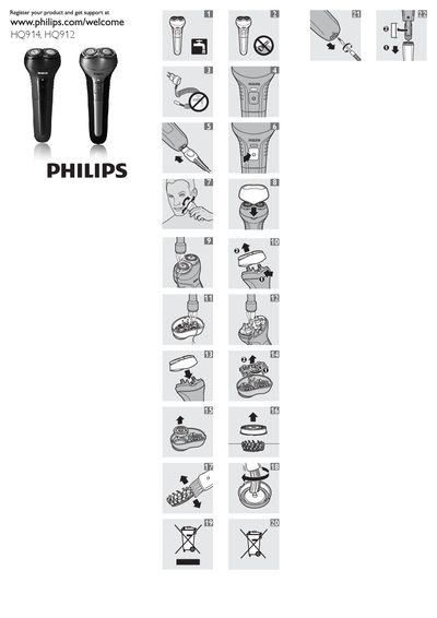 Philips HQ914 &amp; HQ912 Shaver User Manual