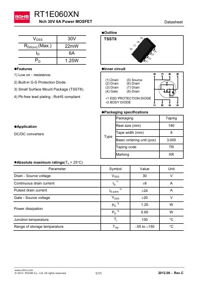 ROHM RT1E060XN handbook - cover page