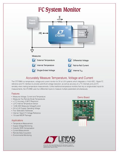 LINEAR 2PB_2990a I 2 C System Monitor - cover page
