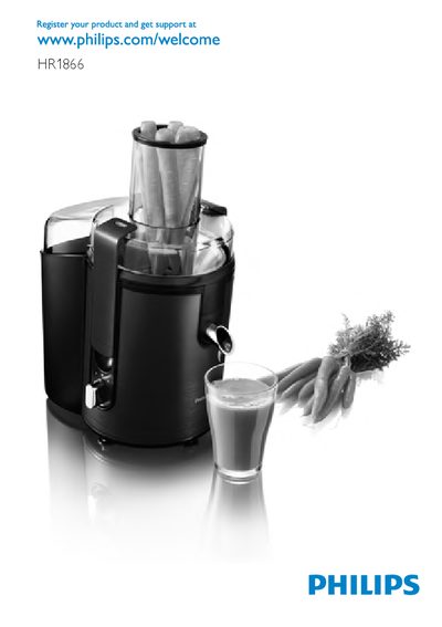 Philips HR1866 Juicer User Manual - cover page
