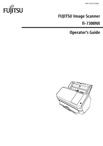 Fujitsu fi-7300NX Image Scanner Operator's Guide - cover page
