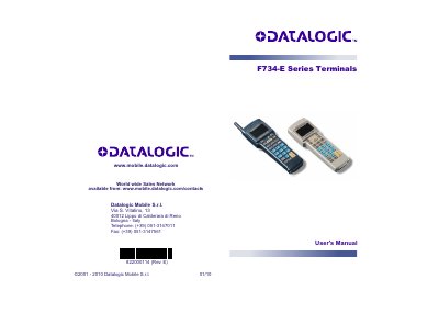 Datalogic F734-E Series Terminals User's Manual - cover page