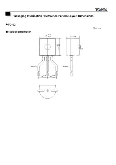 TOREX TO-92 Manual - cover page