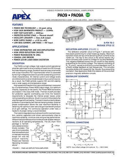 APEX PA09 PA09A handbook - cover page