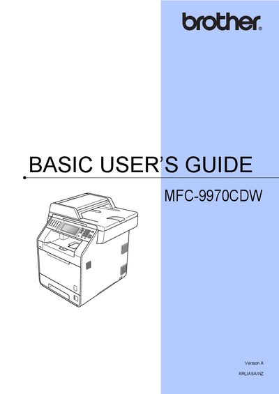 Brother MFC-9970CDW Printer Basic Users Guide - cover page