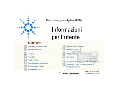 Agilent 6890N GC User Information - cover page