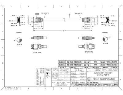Molex AWG28 HDMI to HDMI Cable Assembly Datasheet - cover page