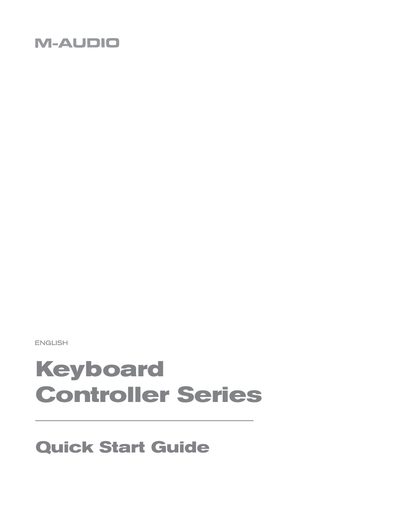 M-Audio key2card Controller Series Quick Start Guide - cover page