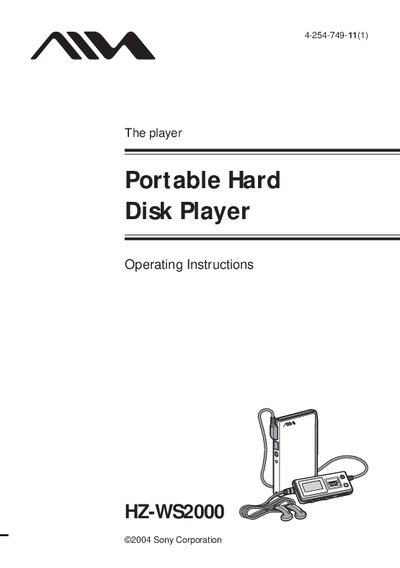 Sony HZ-WS2000 User Manual - cover page