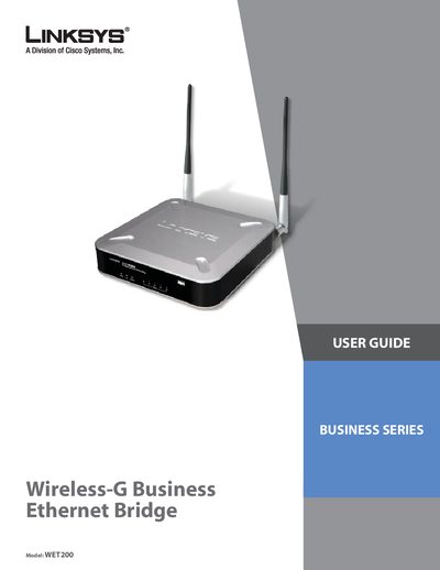 Linksys WET200 Wireless Bridge User Guide - cover page