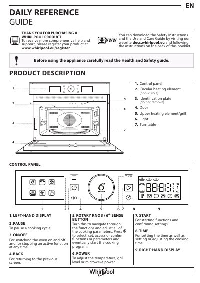Whirlpool Oven User Manual - cover page