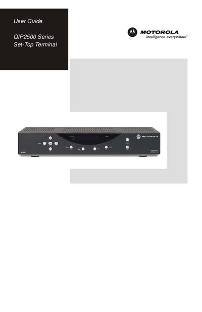 Motorola QIP2500 User Guide - cover page
