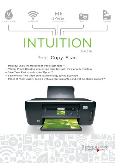 Lexmark S505 All-in-One Printer Product Leaflet - cover page