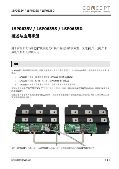 CT-Concept 1SP0635V/1SP0635S/1SP0635D IGBT Driver Application Manual - cover page