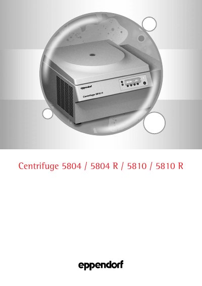 Eppendorf 5804/5804 R/5810/5810 R User Manual - cover page