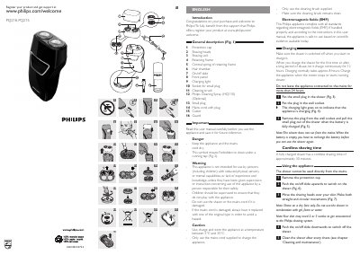 Philips PQ218 / PQ215 Shaver User Manual - cover page