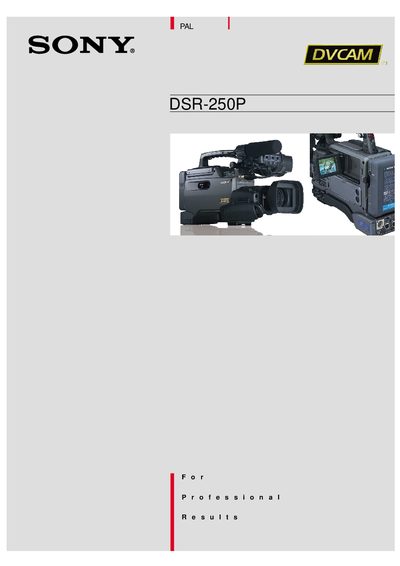 Sony DSR-250P Camcorder User Manual - cover page