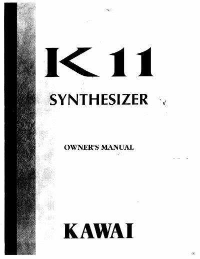 Kawai K11 Synthesizer Owner's Manual - cover page