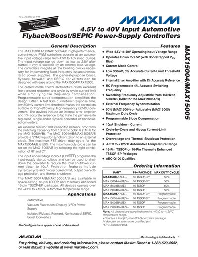 Maxim MAX15004/MAX15005 Datasheet - cover page
