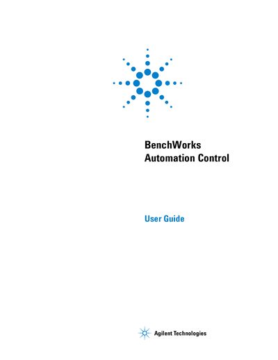 Agilent BenchWorks Automation Control User Guide - cover page
