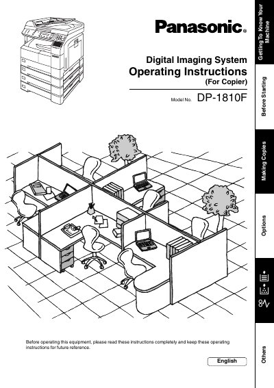 Panasonic DP-1810F Digital Imaging System Operating Instructions - cover page