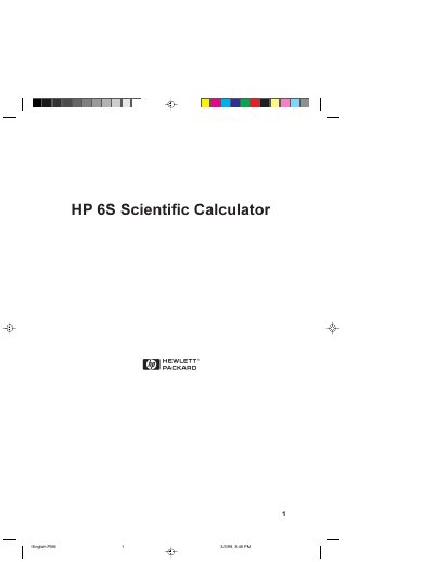 HP 6S Scientific Calculator User Manual - cover page