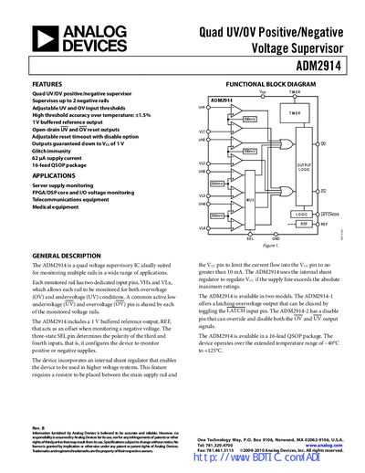 Analog Devices ADM2914 Datasheet - cover page