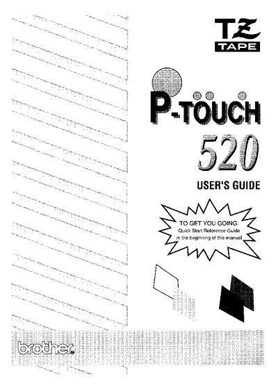 Brother P-TOUCH 520 User's Guide - cover page