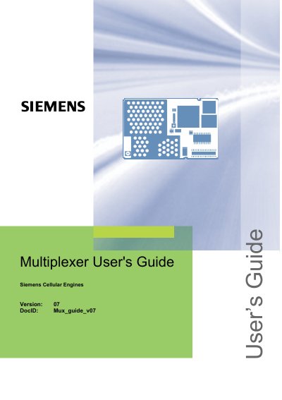 Siemens Multiplexer User's Guide - cover page