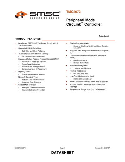 SMSC TMC2072 Datasheet