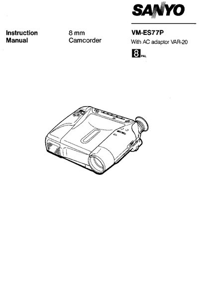 Sanyo VM-ES77P Camcorder User Manual - cover page