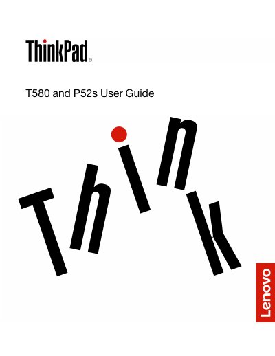 Lenovo T580 and P52s User Manual - cover page