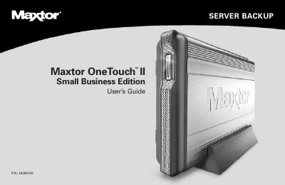 Maxtor OneTouch II Small Business Edition User's Guide - cover page