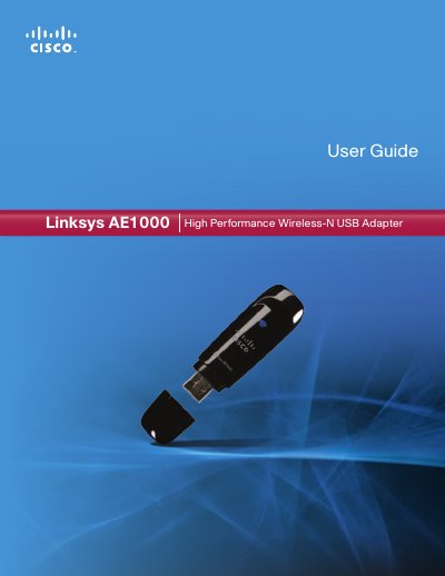 Linksys AE1000 Wireless-N USB Adapter User Guide - cover page