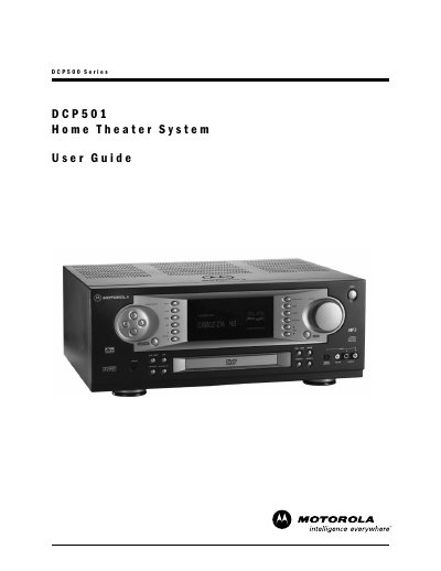 Motorola DCP501 Home Theater System User Guide - cover page