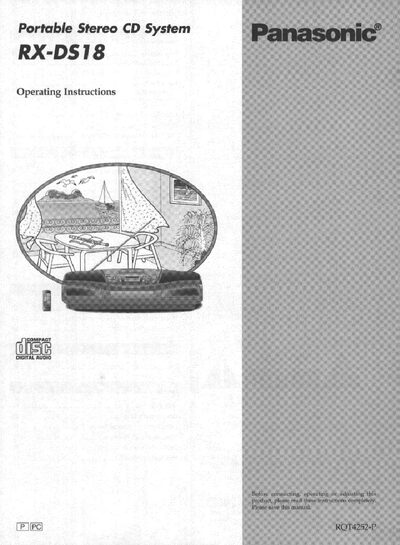 Panasonic RX-DS18 Portable Stereo CD System Operating Instructions - cover page