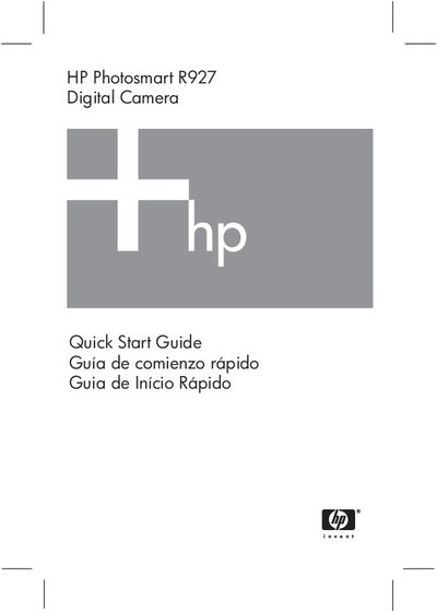 HP R927 Digital Camera Quick Start Guide - cover page