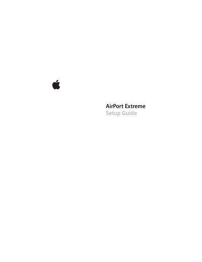 Apple AirPort Extreme Base Station User Guide - cover page