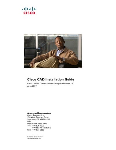Cisco Unified Contact Center Enterprise 7.2 Installation Guide - cover page
