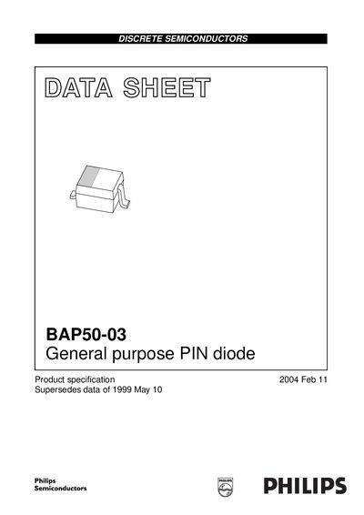 Philips BAP50-03 Datasheet - cover page