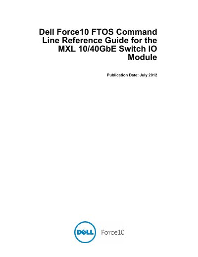 Dell MXL 10/40GbE Switch IO Module FTOS Command Line Reference Guide - cover page
