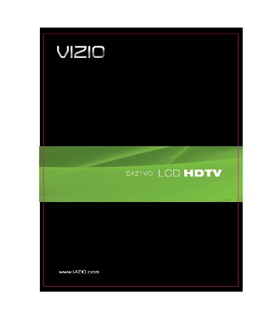 VIZIO E421VO HDTV User Manual - cover page