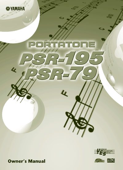 Yamaha PSR-195/79 PortaTone Owner's Manual